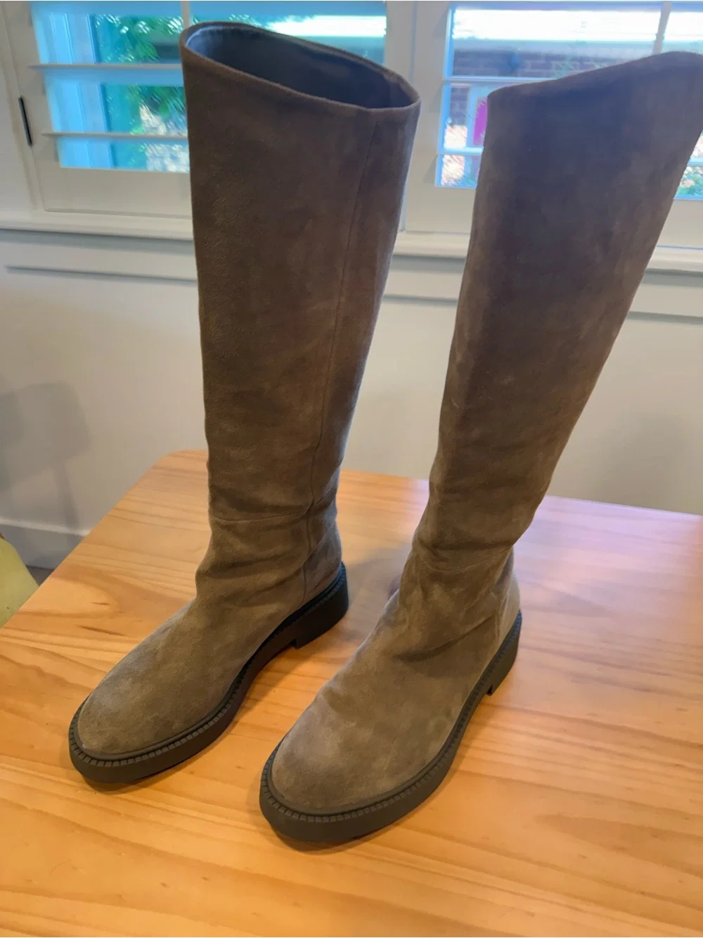 Vince Taupe Suede Over-the-Knee Boots